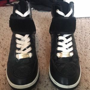 Bebe Sport High Top Wedge Sneakers Colby S6